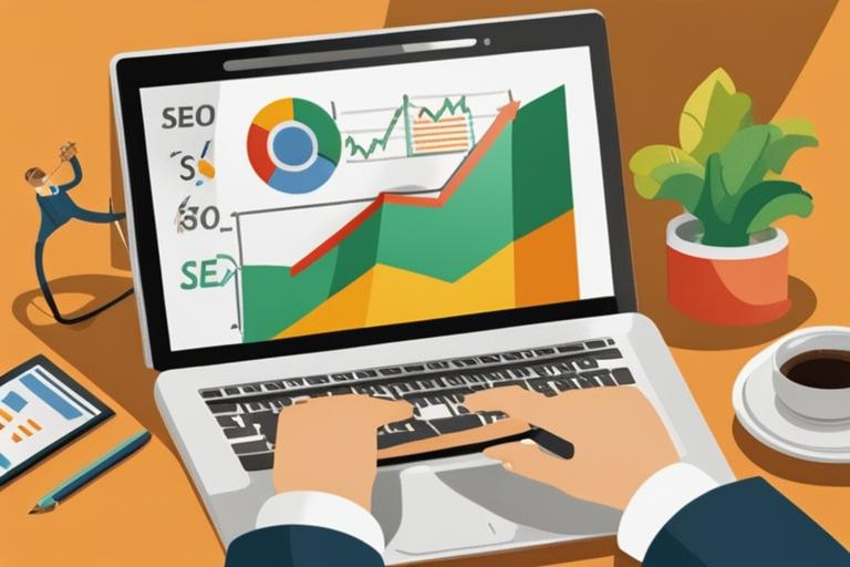 The featured image should contain a visual representation of SEO ranking improvement. This could inc