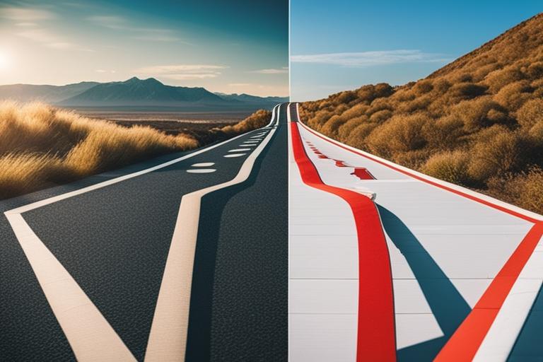 An image of two separate paths diverging