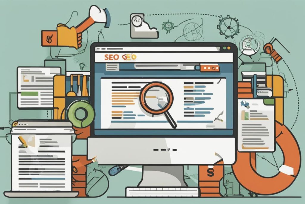An image of a new website being optimized for search engines