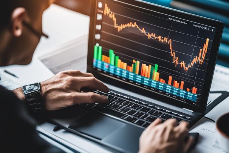 An image of a person analyzing data on a computer screen