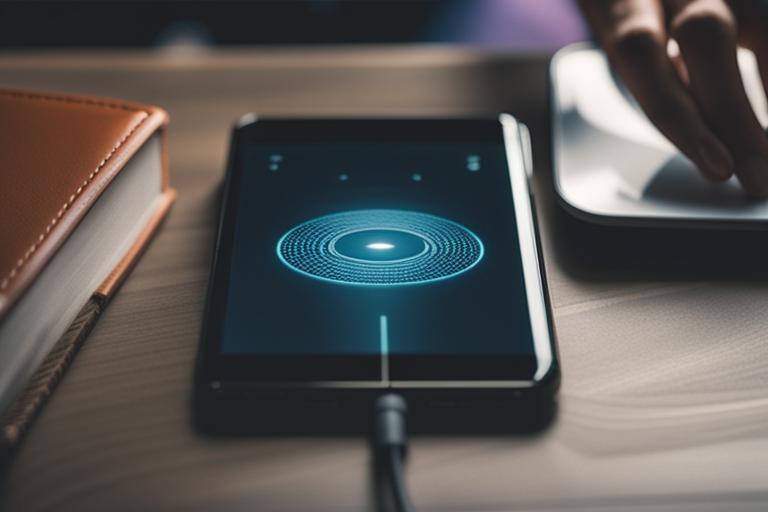 An image of a person using a voice-activated virtual assistant on a mobile device