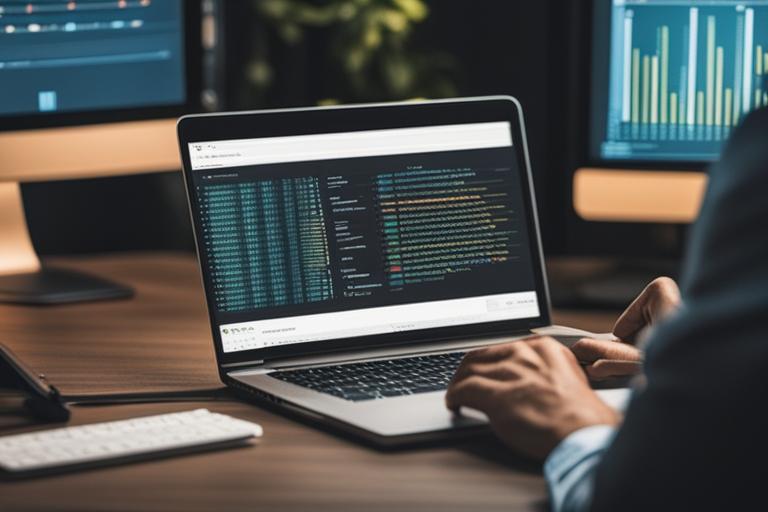 An image of a person writing content on a laptop