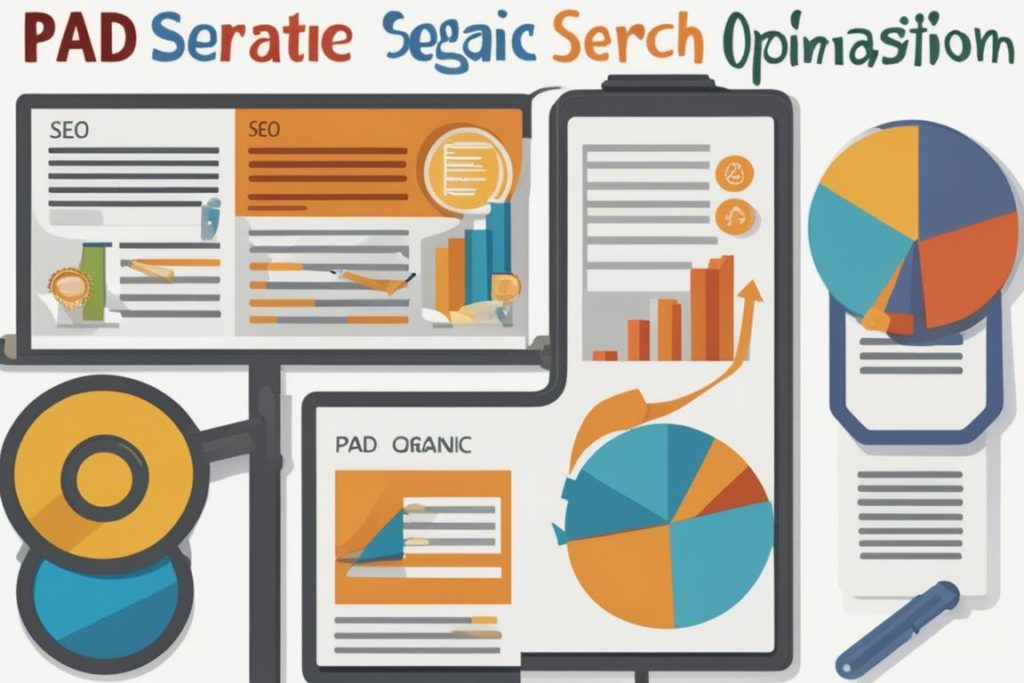 The featured image could be a side-by-side comparison of a paid search result (SEM) and an organic s