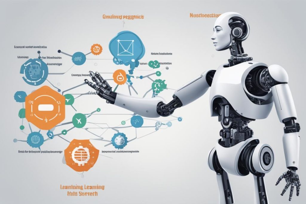 The featured image should contain a visual representation of AI technology intersecting with SEO ele
