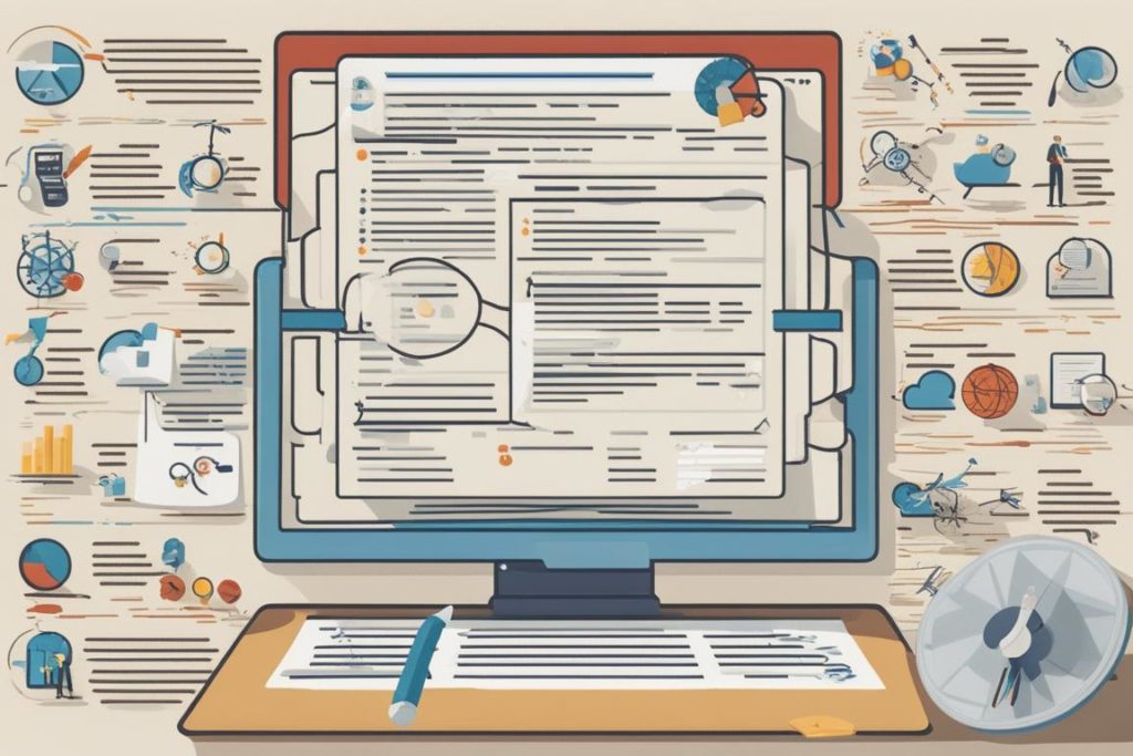 The featured image should contain a visual representation of a search engine results page (SERP) wit