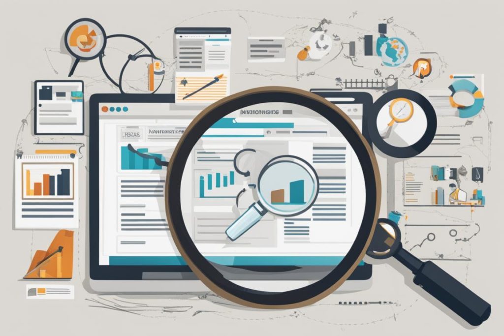 The featured image should contain a visual representation of a website audit process