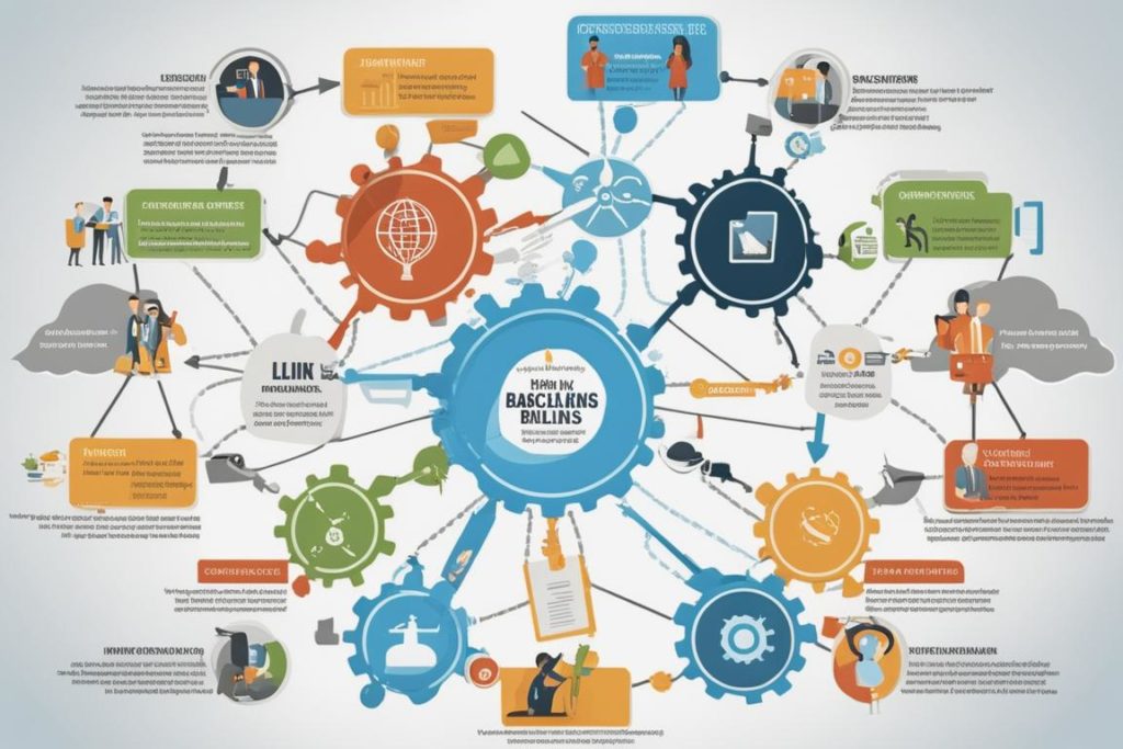 The featured image should contain a visual representation of diverse link-building opportunities