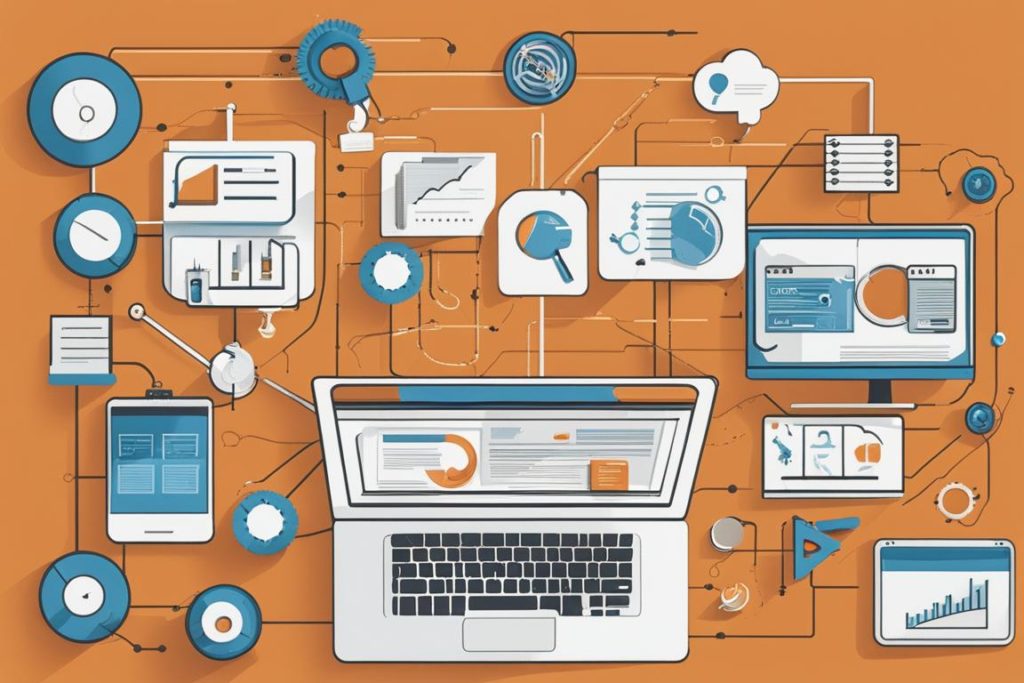 The featured image should contain a visual representation of various SEO strategies and techniques