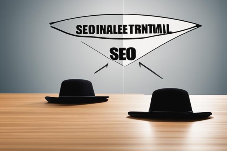 The featured image should depict a clear contrast between ethical and unethical SEO practices