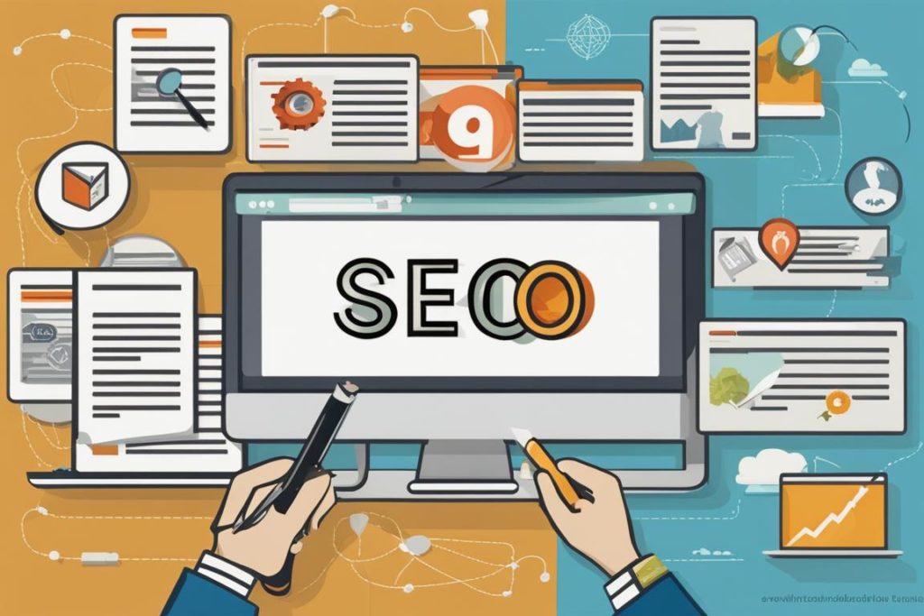The featured image should showcase a domain name being typed into a search bar
