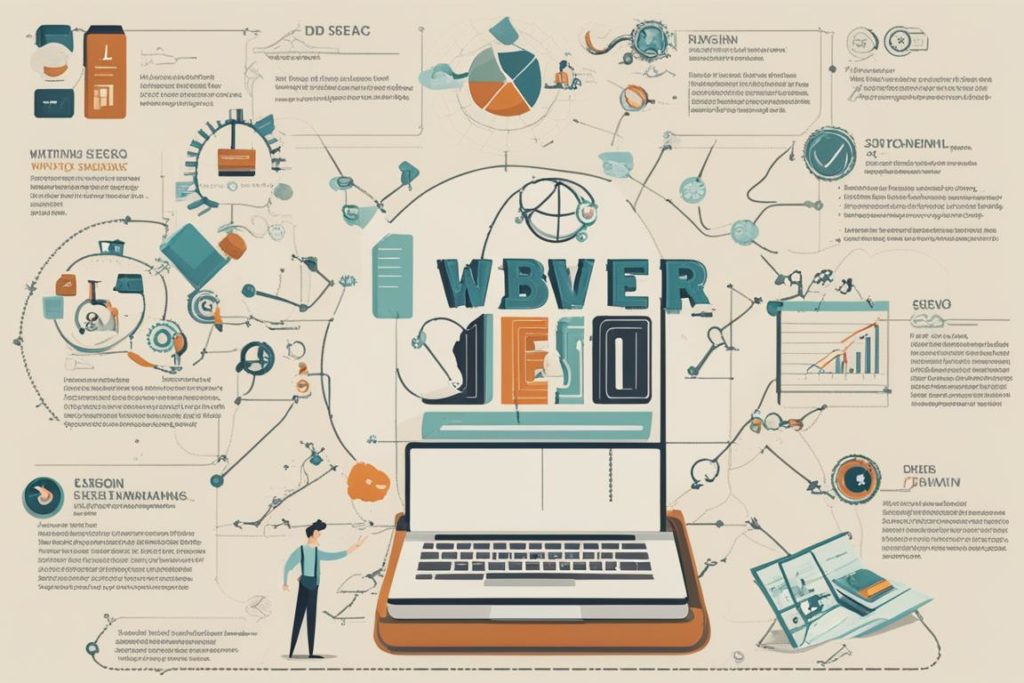 The featured image should visually represent the critical relationship between web design and SEO. I