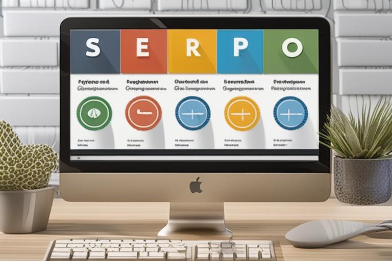 The image should contain a visual representation of a Search Engine Results Page (SERP) with various