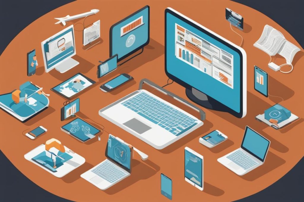 The featured image could depict a person surrounded by various digital devices