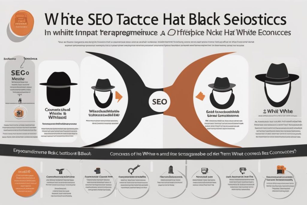The featured image should be an infographic contrasting black hat and white hat SEO tactics