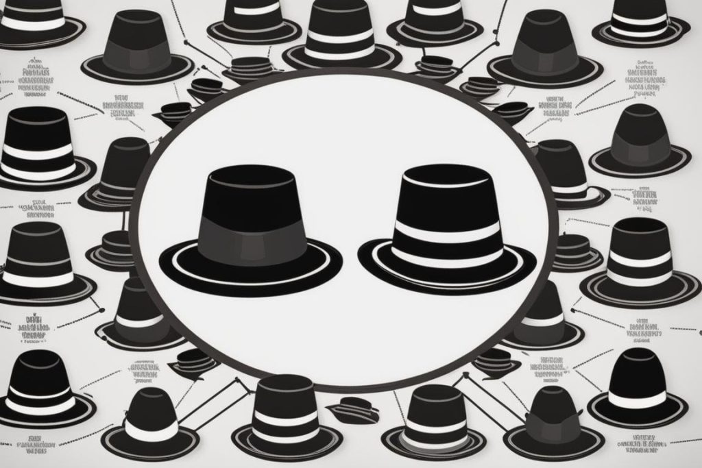 The featured image should contain a comparison between a white hat and a black hat
