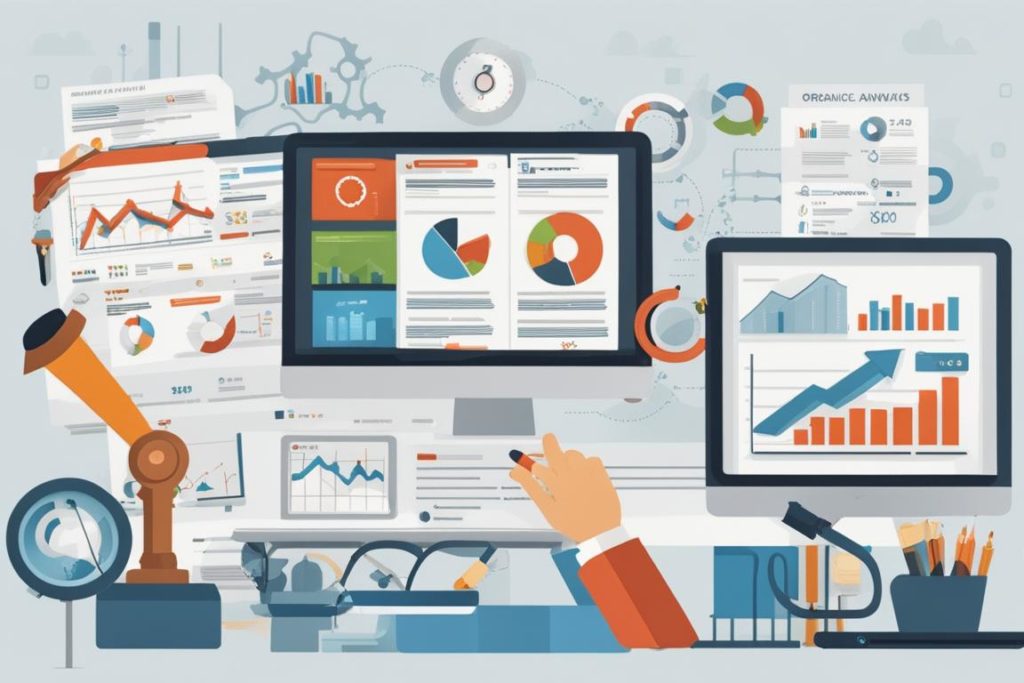 The featured image should contain a visual representation of data analysis tools and charts