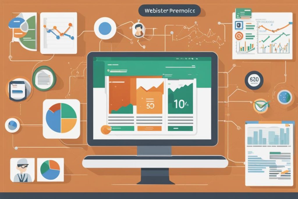 The featured image should contain a visual representation of website analytics and data tracking too