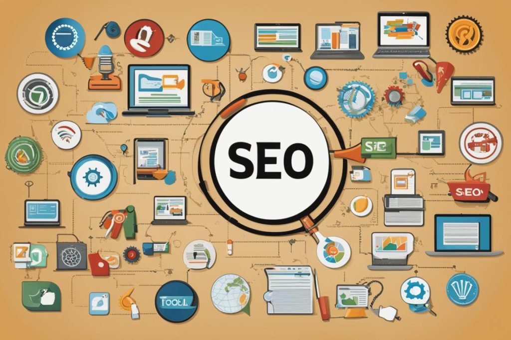 The featured image should show a collage of the logos or screenshots of the various free SEO tools m