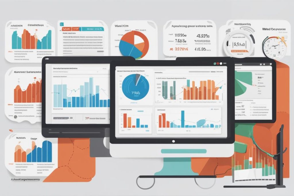 An image showing a website's performance metrics being analyzed on a computer screen