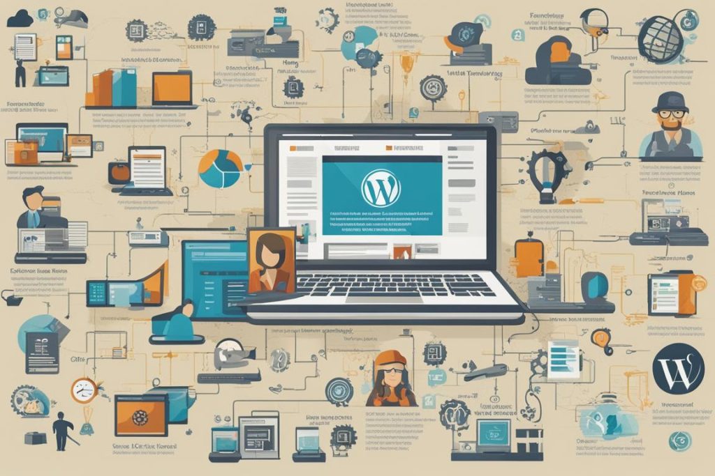 The featured image should be a collage of various WordPress development processes