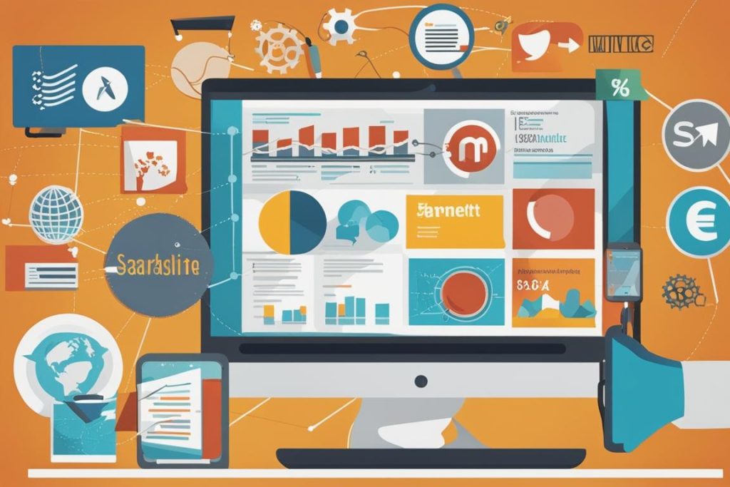 The featured image should contain a collage of digital marketing elements