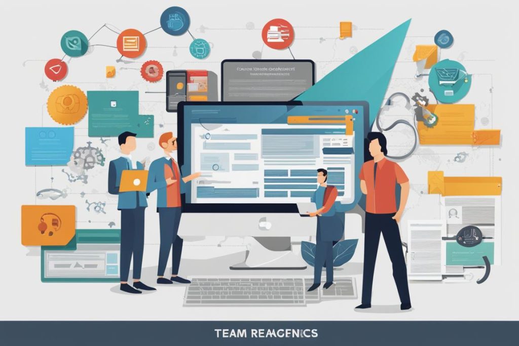 The featured image should contain a visually appealing collage of web design and development element
