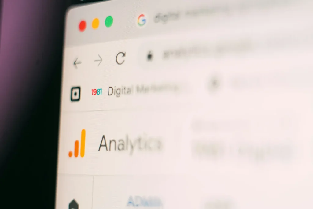 laptop screen showing digital marketing analytics